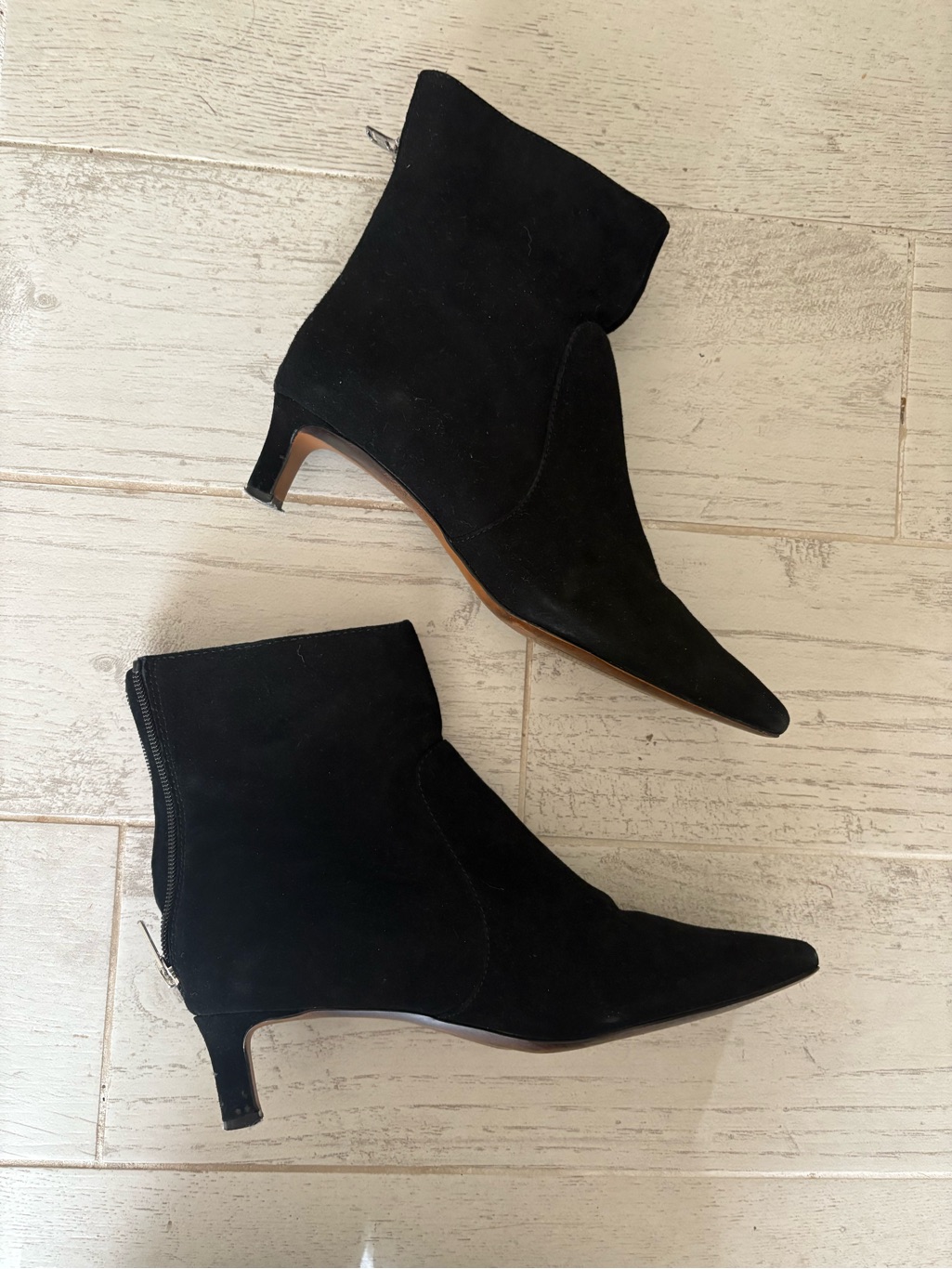 Madewell Black Suede Heeled Ankle Boots